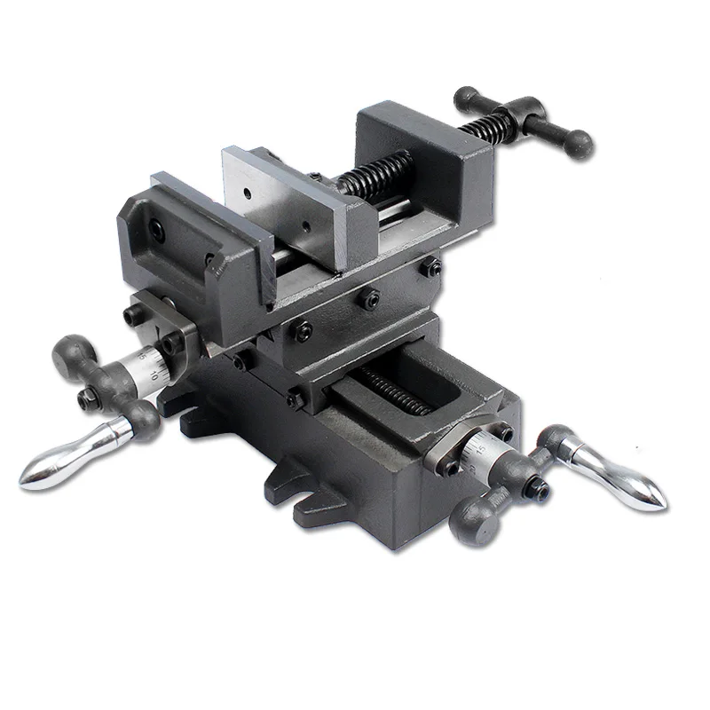

Sotrlo 4" Cross Slide Vise with Slider Bar Vertical and Horizontal Way Table Vises Manual Bench Vise for Mechanical Working
