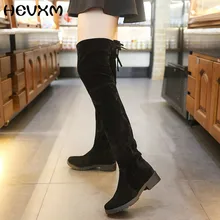 Tenis Feminino Suede Slim Thigh High Boots Woman Fashion Over The Knee Boots Women Sexy Shoes High Heels Autumn Ladies Boots