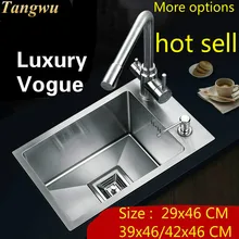 Горячая индивидуальность Стандартный балкон ручная раковина одна чаша пищевой нержавеющей стали 29x46/39x46/42x46 см