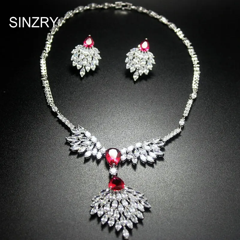 

SINZRY new luxury jewelry White AAA cubic zircon simulated gemstone bridal wedding palace retro jewelry set for women