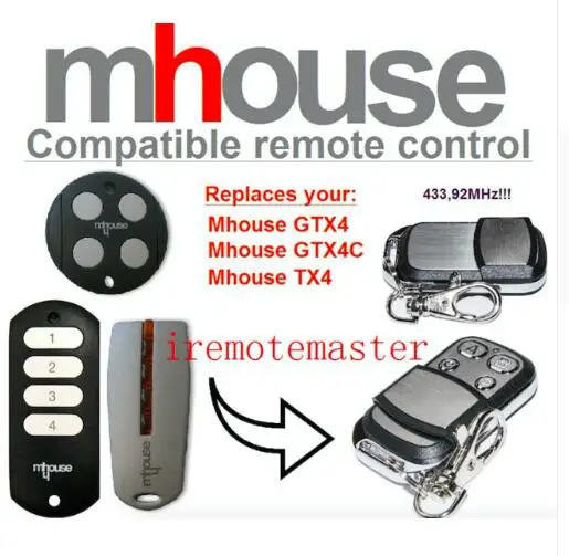 

2018 MHouse GTX4, GTX4C,TX4 universal replacement remote control