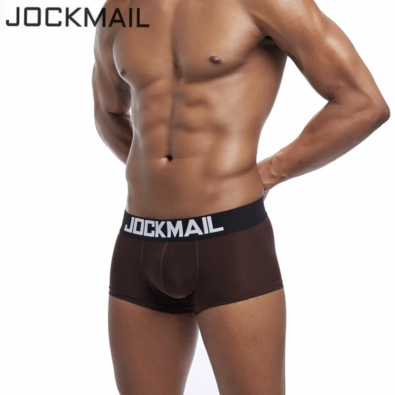 JOCKMAIL модное мужское белье боксеры шорты трусы из шелка льда сексуальное мужское нижнее белье; трусы-боксеры U выпуклые мужские трусы Гей Мужские трусы