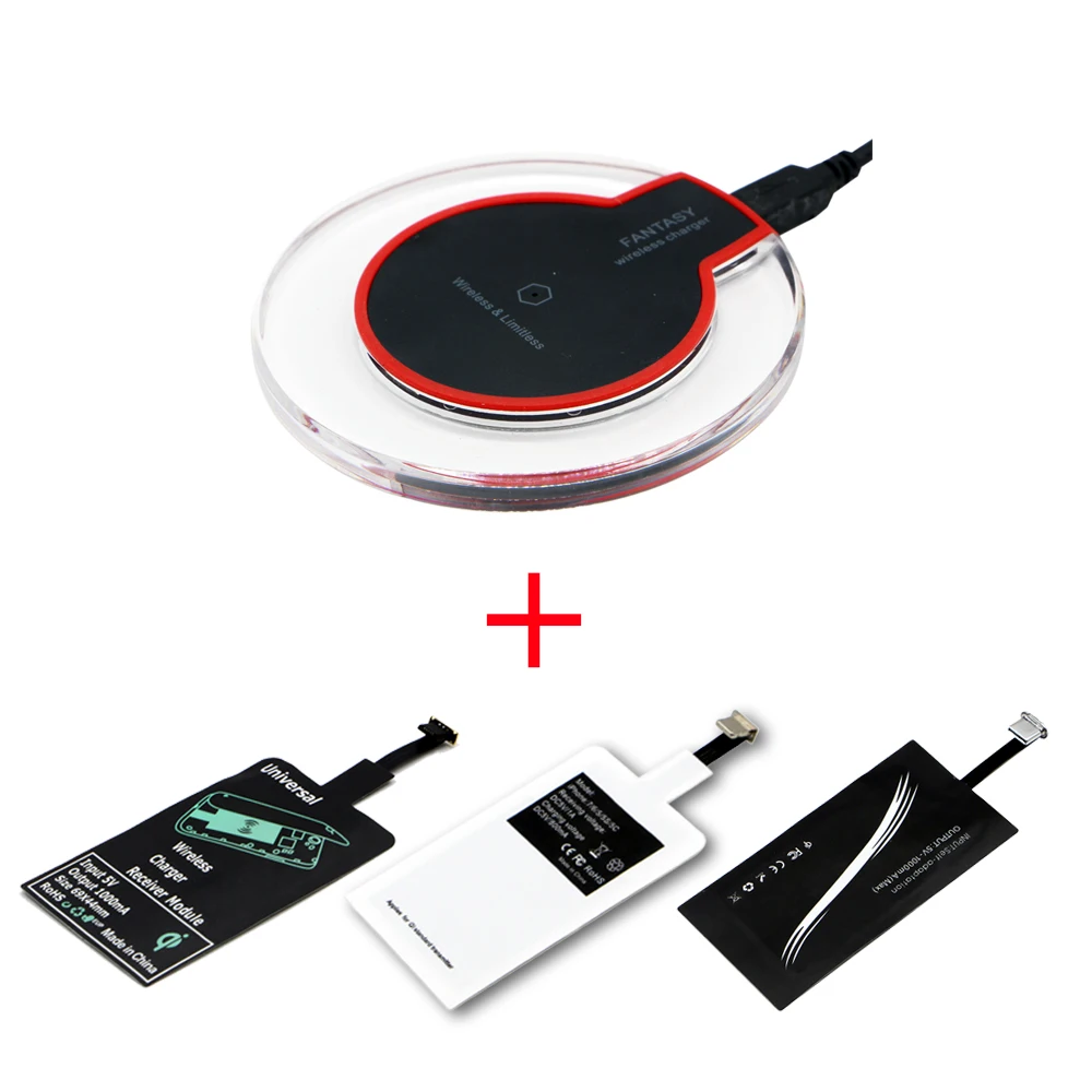 

Qi K9 Wireless Charging Kit Transmitter Charger Adapter Receptor Receiver Pad Coil Type-C Micro USB kit for iPhone Xiaomi Huawei