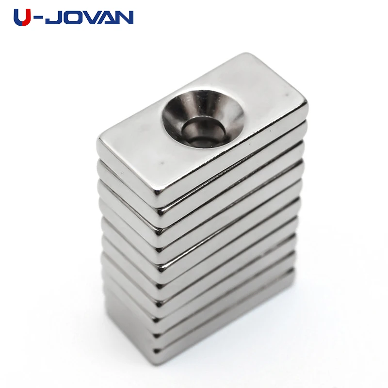 

U-JOVAN 5pcs/lot 20 x 10 x 3mm 4mm Hole N35 Super Strong Rare Earth Countersunk Ring Neodymium Magnet 20*10*3-4