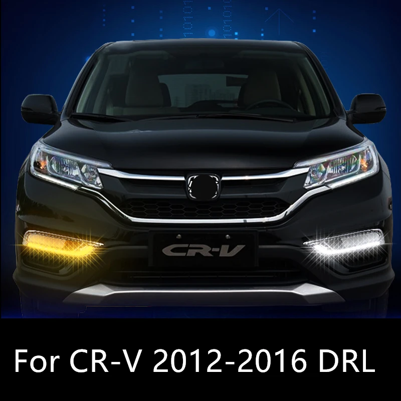 

Shinman Car DRL For Honda CR-V CRV 2012 2013 2014 2015 2016 LED DRL Daytime Running Lights with yellow turn Signal lamp