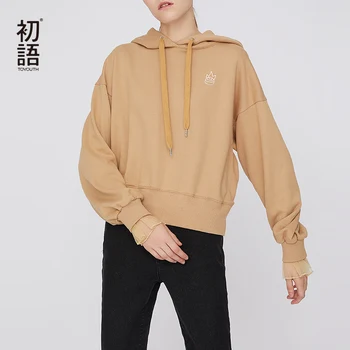 

Toyouth Womens Long Sleeve Tops Harajuku Warm Sweatshirt Oversize Winter Loose Hoodie Sweatshirt Ladies Mujer Casual Tops 2019
