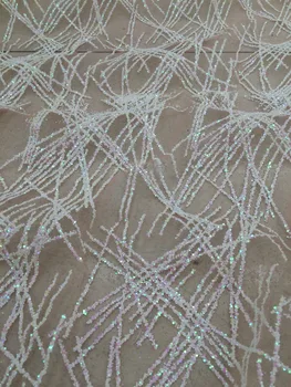 

New arrival french net lace fabric Jolin-070 with glued glitter cheap lace african tulle lace fabric