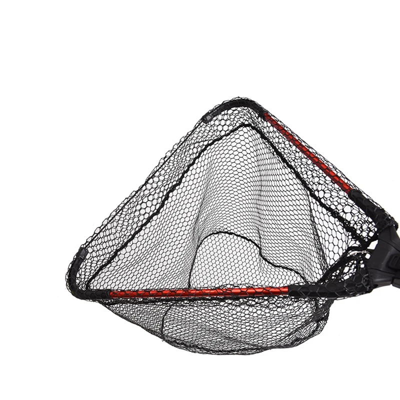 Foldable Triangle Net Aluminum Alloy Pole Fly Fishing Brail Folding Landing Net Tackle Fishing Accessories Gear jooyoo