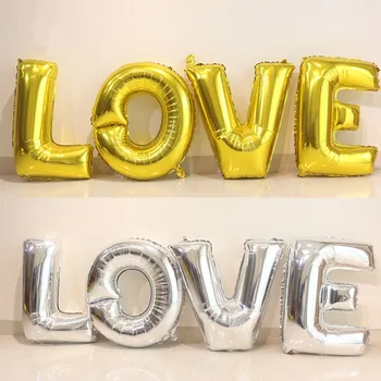 

32 inch LOVE Balloons LOVE Letter Foil Balloons Silver Gold Anniversary Wedding Valentines Birthday Party Ballons Decorations