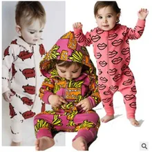 Ins hot style automne nouveau nouveau-né de bébé infantile enfants usure coton frites même grimper vêtements salopette costume