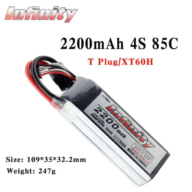 $29.21  Infinity LiPo Battery 4S 2200mah 85C with T Plug XT60H Stecker Graphene Tech for RC Quadcopter Dron