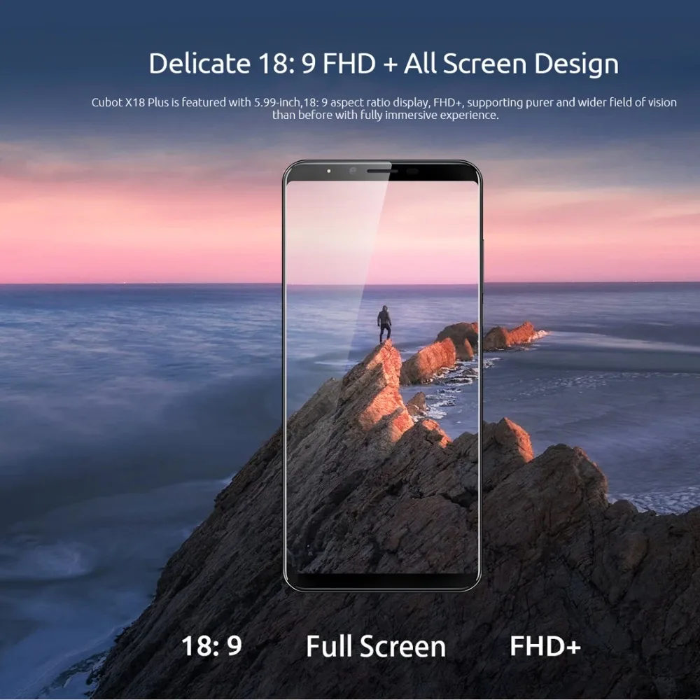 Cubot X18 Plus Android 8,0 18:9 FHD+ 4 Гб rom 64 Гб 5,99 дюймов MT6750T восьмиядерный смартфон 6 МП 13 МП Две sim-карты 4G мобильный телефон