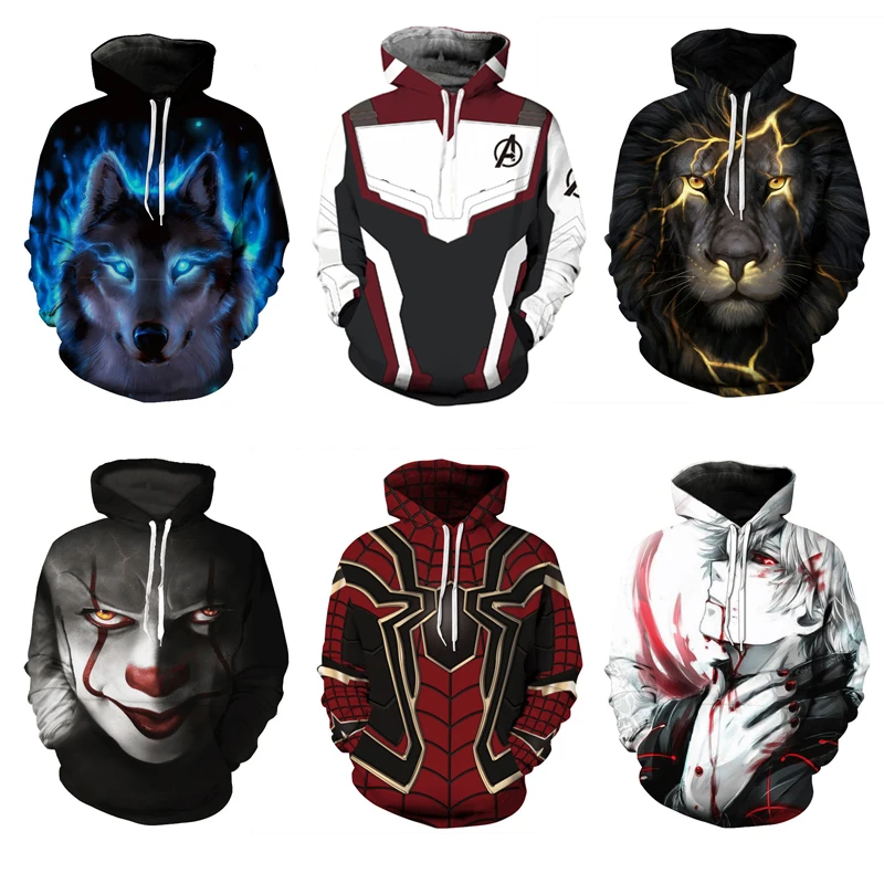 

Avengers 4 Boys Jacket Spiderman Cosplay Thin Polyester Quantum warfare Kids Hoodies Drawstring Loose Boys Sweater Kid Clothes