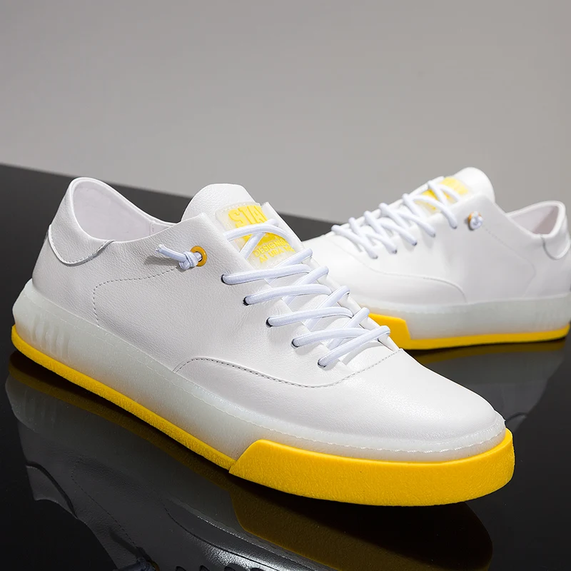 2019 New Brand Fashion Casual Board Shoes Male Genuine Leather Leisure high quality Sneakers Cowhide Comfortable Men | Обувь