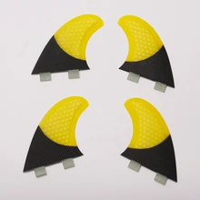 Amarelo fibra de carbono barbatanas de fibra de vidro Fin quilhas fin aletas prancha de surf barbatanas Quad
