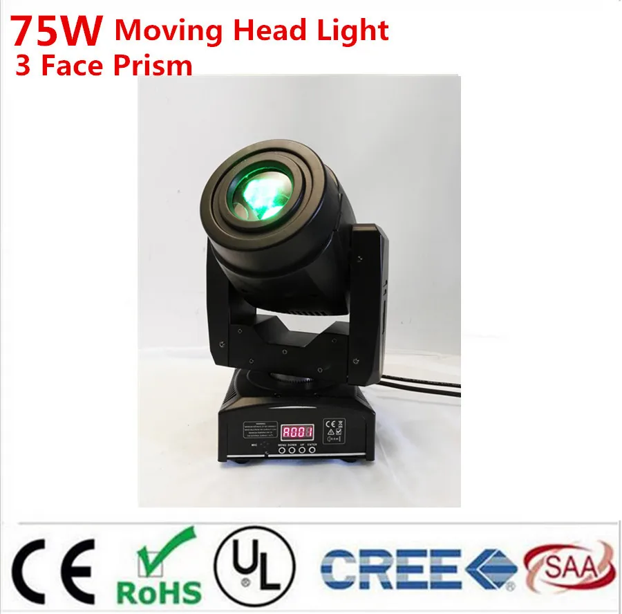 

2X 75W Gobo LED Moving Head Light 3 Face Prism DMX Controller 4/15 Channel for Stage Theater Disco Nightclub Party