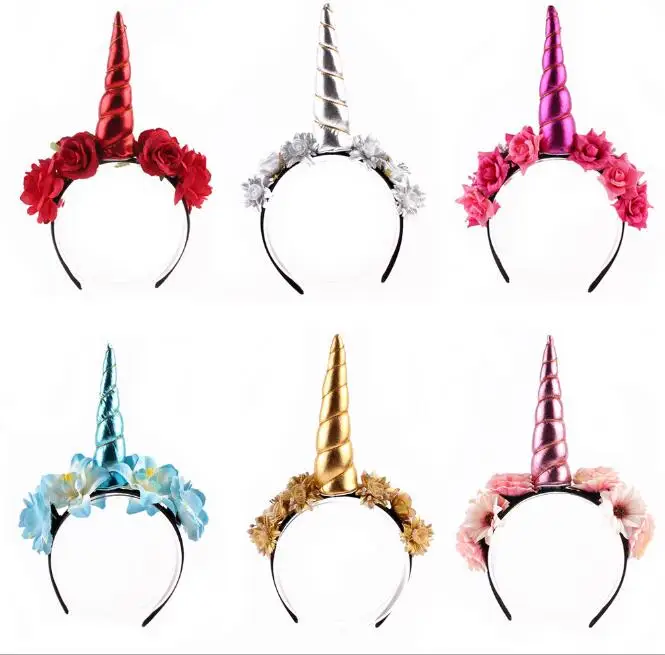 

1pcs Rainbow Unicorn Horn Hairband Kids Chiffon Unicorn Headband Glitter Hairband Easter Bonus for Party Gift Hair Accessories