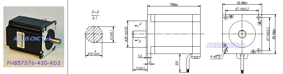 NEMA 23 Шаговые двигатели(255oz-in/76 мм/3.0a)+ Шаговые двигатели Драйвер psr5042