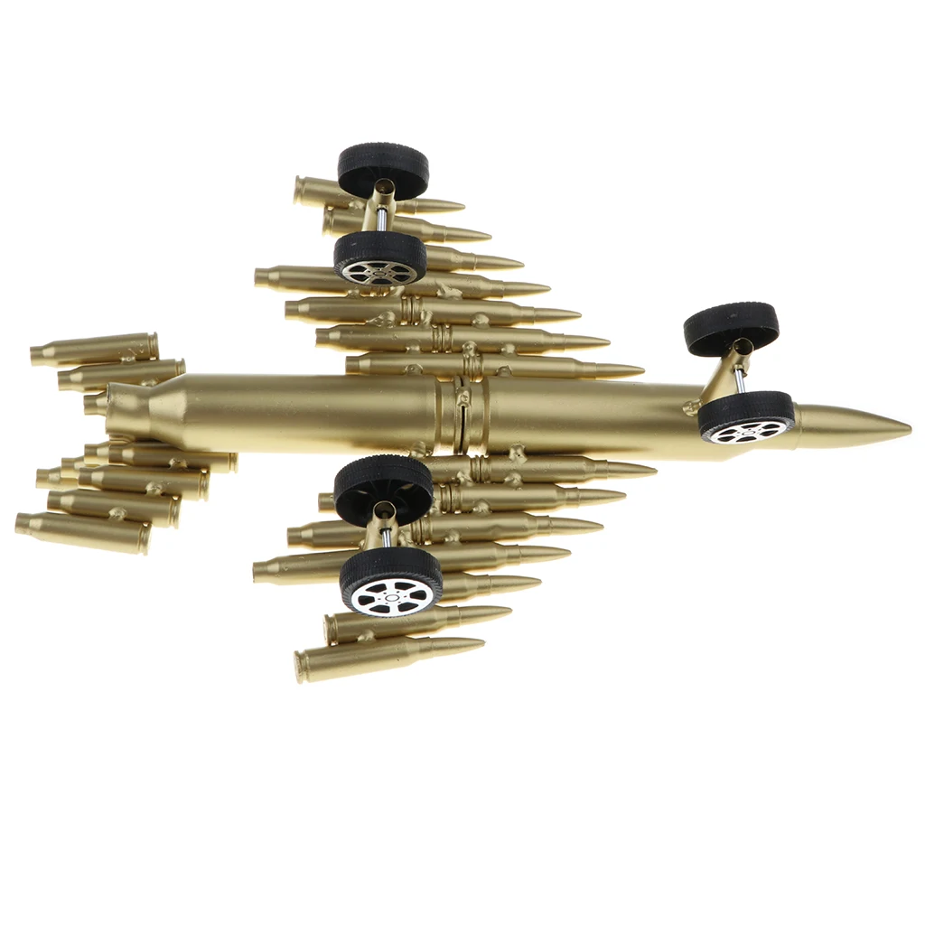 Metal Craft Jet Airplane Model Air Force Aircraft Sculpture Made From Shells Casings Shaped Army Toy Home Decor Gift #B