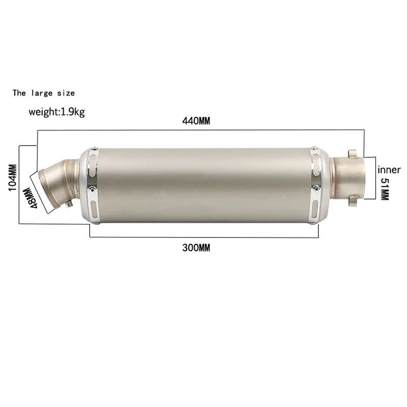 Универсальный 38-51 мм мотоцикл глушитель труба ATV Pit Dirt Мотоцикл 100cc-1000cc GP скутер мотоцикл труба YO008