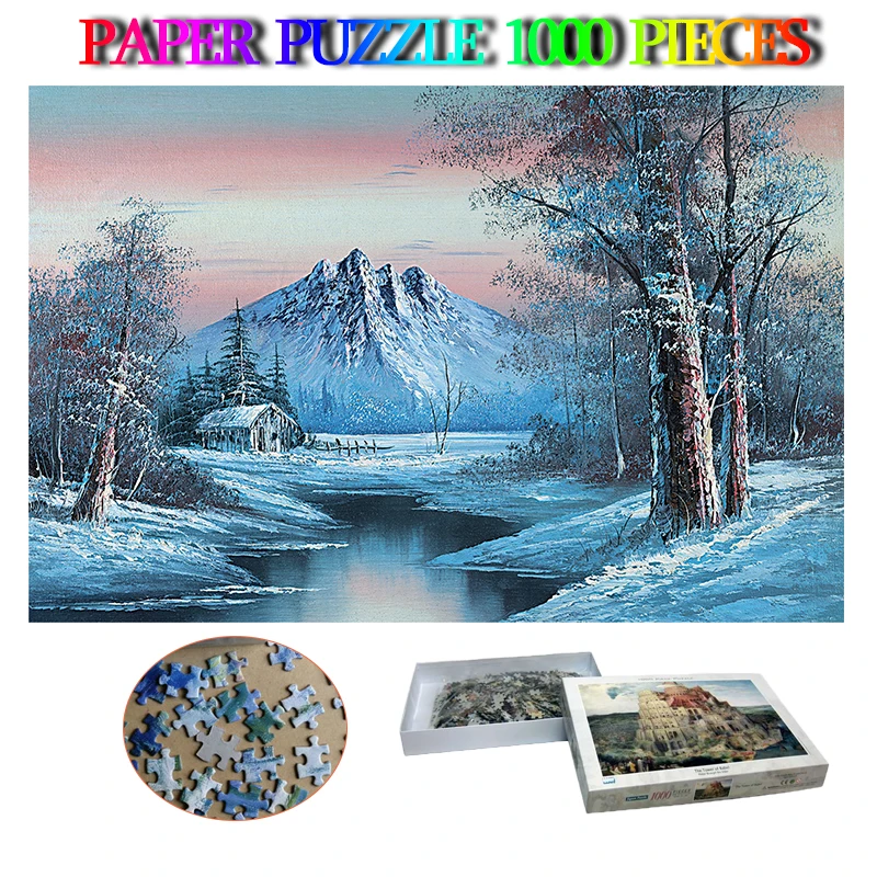 

Snowy Heaven 1000 Pieces Paper Puzzle Adults Landscape Jigsaw Puzzles 1000 Pieces for Children Family Adults Toys Home Decor