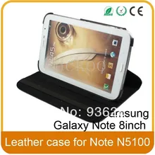 360 Degrees Rotating PU Leather Folio Cover Case with Stand for Samsung Galaxy Note 8.0 N5100 N5110