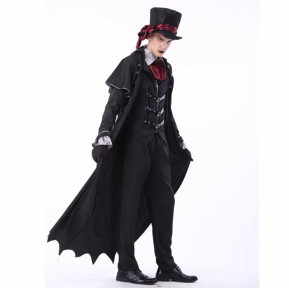 New Adult Vampire Costumes Women Mens Halloween Party Vampiro Couple Movie Cosplay Fancy Outfit Clothing Dresses