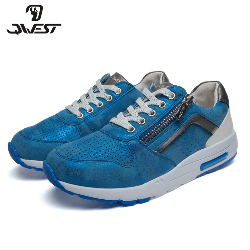 

QWEST Brand Spring Leisure Sports Running Shoes Hook& Loop Outdoor Navy Sneakers for Boy Size 32-37 Free Shipping 91P-XC-1347