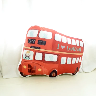 Автобус плюшевые игрушки куклы подарок на день рождения Детская комната диван дома Спальня автомобиль подушки Декор окна - Color: Lake blue