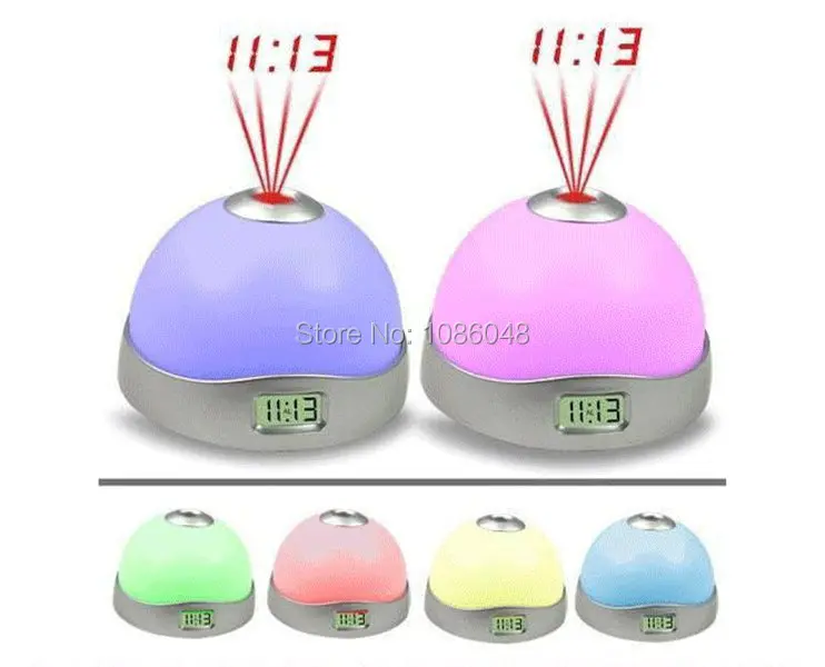 Hot sell color changing alarm clock Magic LED Color Change Projection