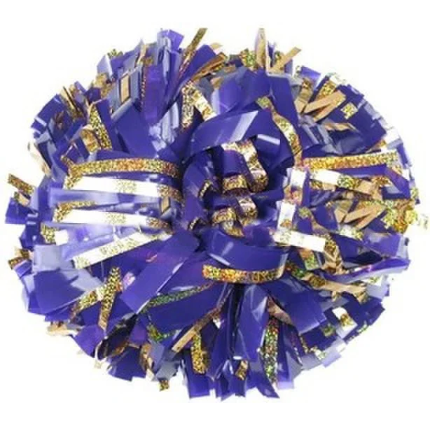 Cheerleader Pompons with Laser Wire, Be Shine and Gold, 6 " Sports Pompoms Supplies, Color Can Free Combination, 10Pcs