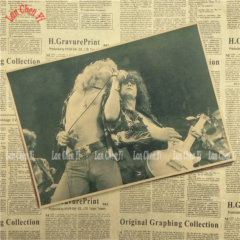 Led Zeppelin Рок-Группа Музыка крафт-бумага плакат Винтаж Высокое качество печати рисунок ядро декоративная живопись