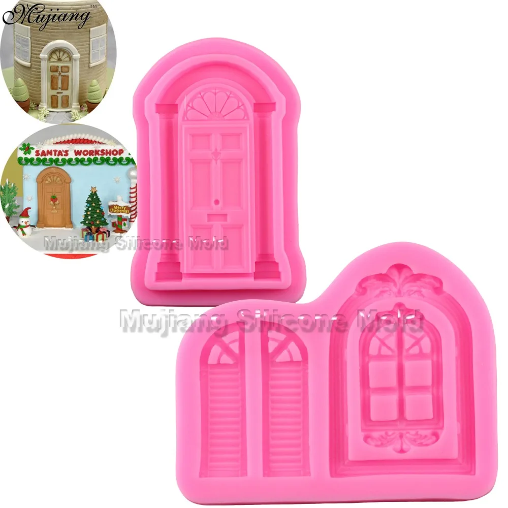 

DIY Retro Door Window Cake Border Silicone Molds Cupcake Fondant Cake Decorating Tools Gumpaste Chocolate Moulds