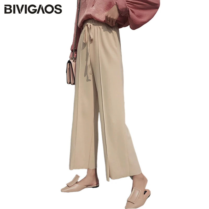 fashion women Chiffon wide leg pants 2018 new summer high