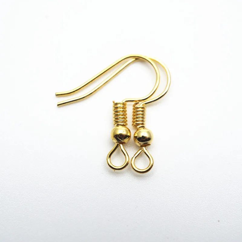

100pcs Metal Earwires Fresh Hooks For DIY Jewelry Making Accessories Fish Hooks With Ball& Coil Earwires Connector HK007