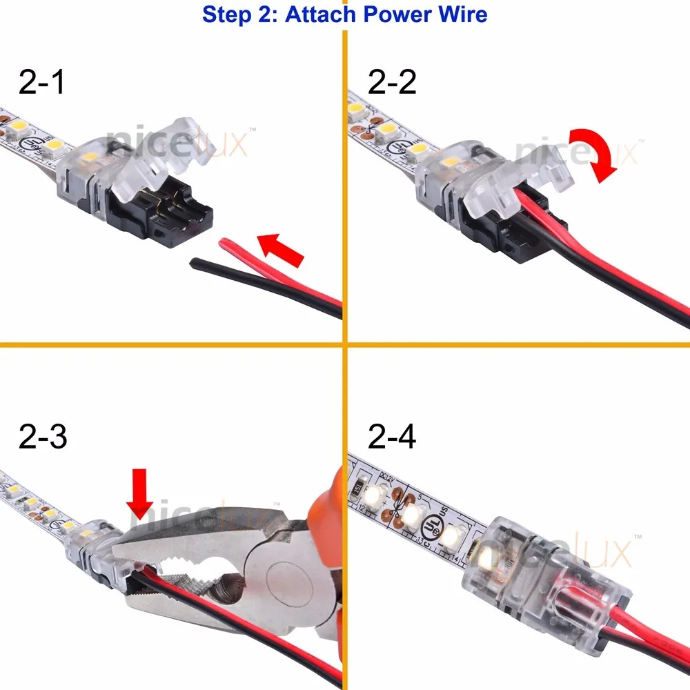 10 шт. 2 pin 10 мм не водонепроницаемый IP20 светодиодные ленты Разъем ленты светильник разъем для 5050 5630 светильник для провода кабель awg22-18