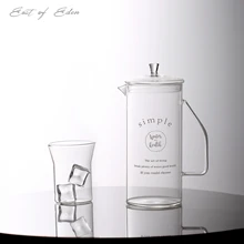 Восточное эдемское Скандинавское ветровое стекло бутылка холодной воды простой и прозрачный домашний чайник креативное домашнее стекло Прямая