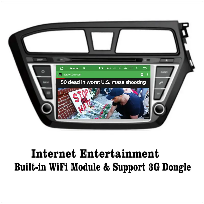 Excellent Android 7.1 2G RAM For Hyundai Elite / i20 2014~2017 Car Radio Audio Video Multimedia DVD Player WIFI DVR GPS Navi Navigation 2