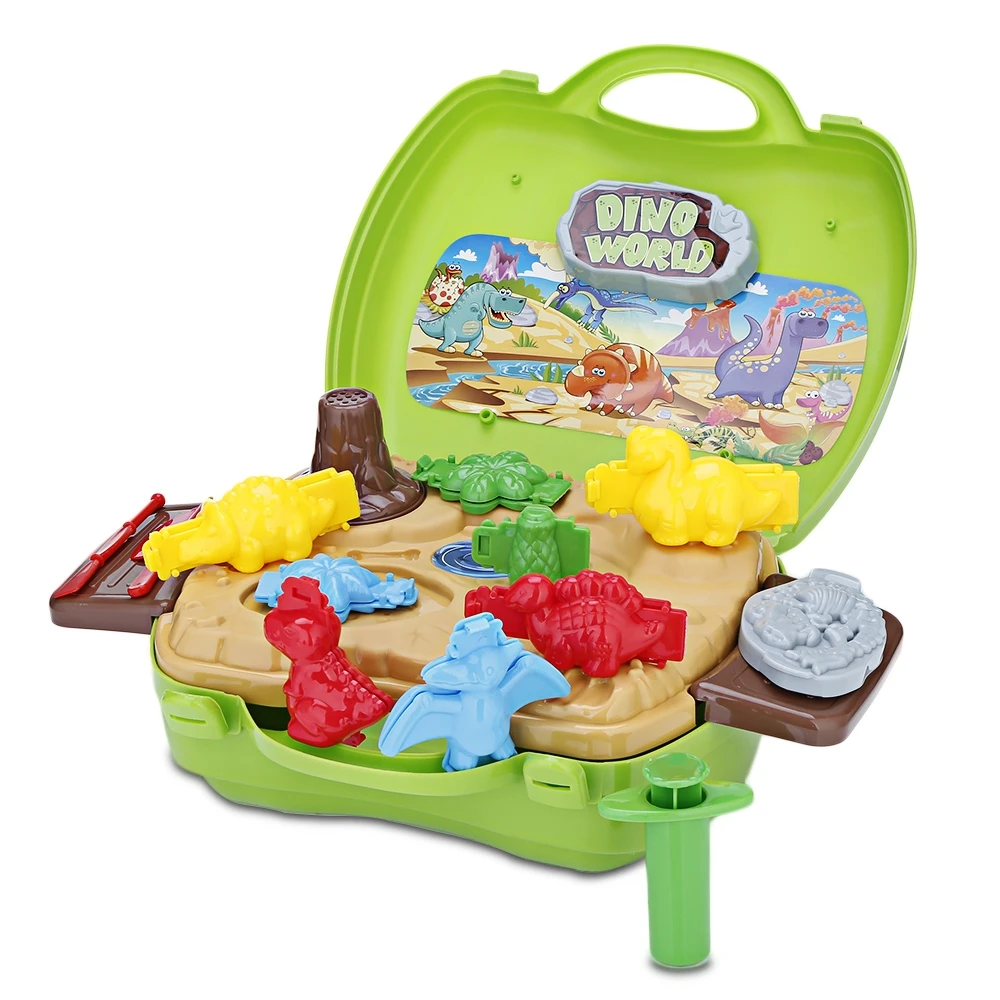 

abay 2019 hot Suitcase Toy Kids Play Dough - Dinosaur WB-55