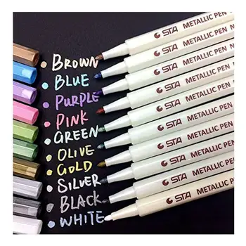 

MP001 Metallic Marker Pens Set of 10 Assorted Colors