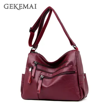 

Designer Double Zipper Women Bags Luxury Crossbody Bags for Women Ladies Handbags Multi-pocket Leather Shoulder Messenger Bag