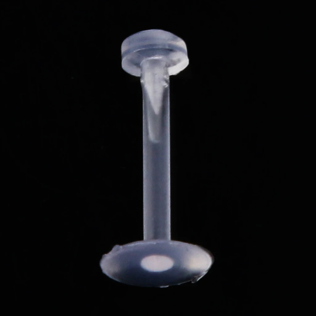 20 Pieces Bulk Transparent White Acrylic Nose Stud Barbell Lip Tongue Body Piercing for Men Women