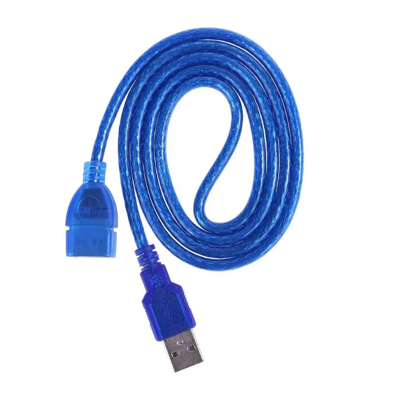

1 m/3.28ft Pure Copper USB 2.0 Male to Female Extender Cable Transparent Clear Blue Extension Cord Wire Line with Shielding