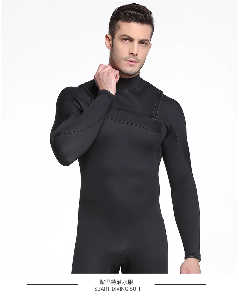 SBART, неопрен, гидрокостюм для мужчин, зимний, сохраняющий тепло, для плавания, серфинга, с длинным рукавом, для подводного плавания, 3 мм, толстый, для подводной охоты, мокрого костюма K