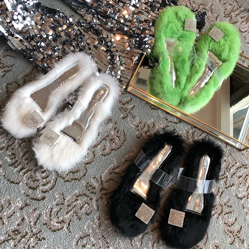 

Slippers Women Summer Pokemon Plush Women's Shoes 2019 Designer Slides Ladies Flip Flops Fur New Flat Luxury Soft