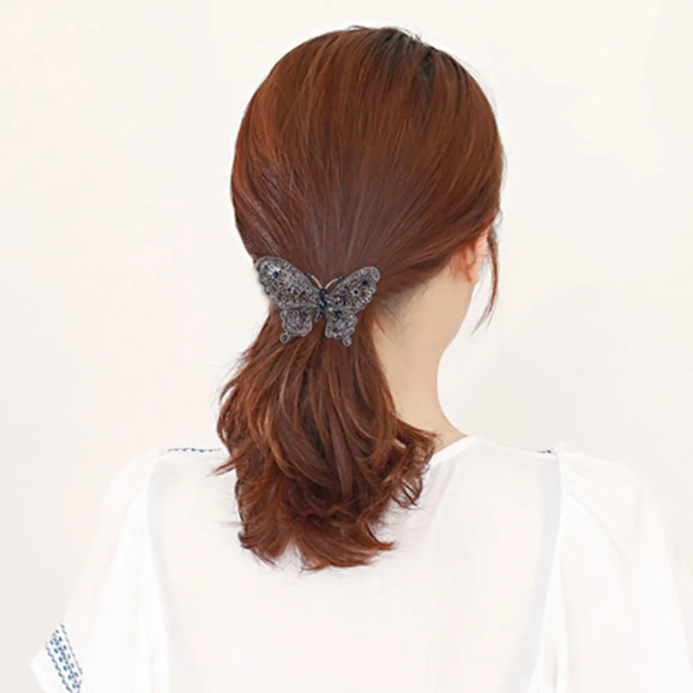 

Hot Butterfly Shaped Rhinestone Hair Clip Girls Luxurious Hair Accessories Bride Costume Headdress girl hair accessories