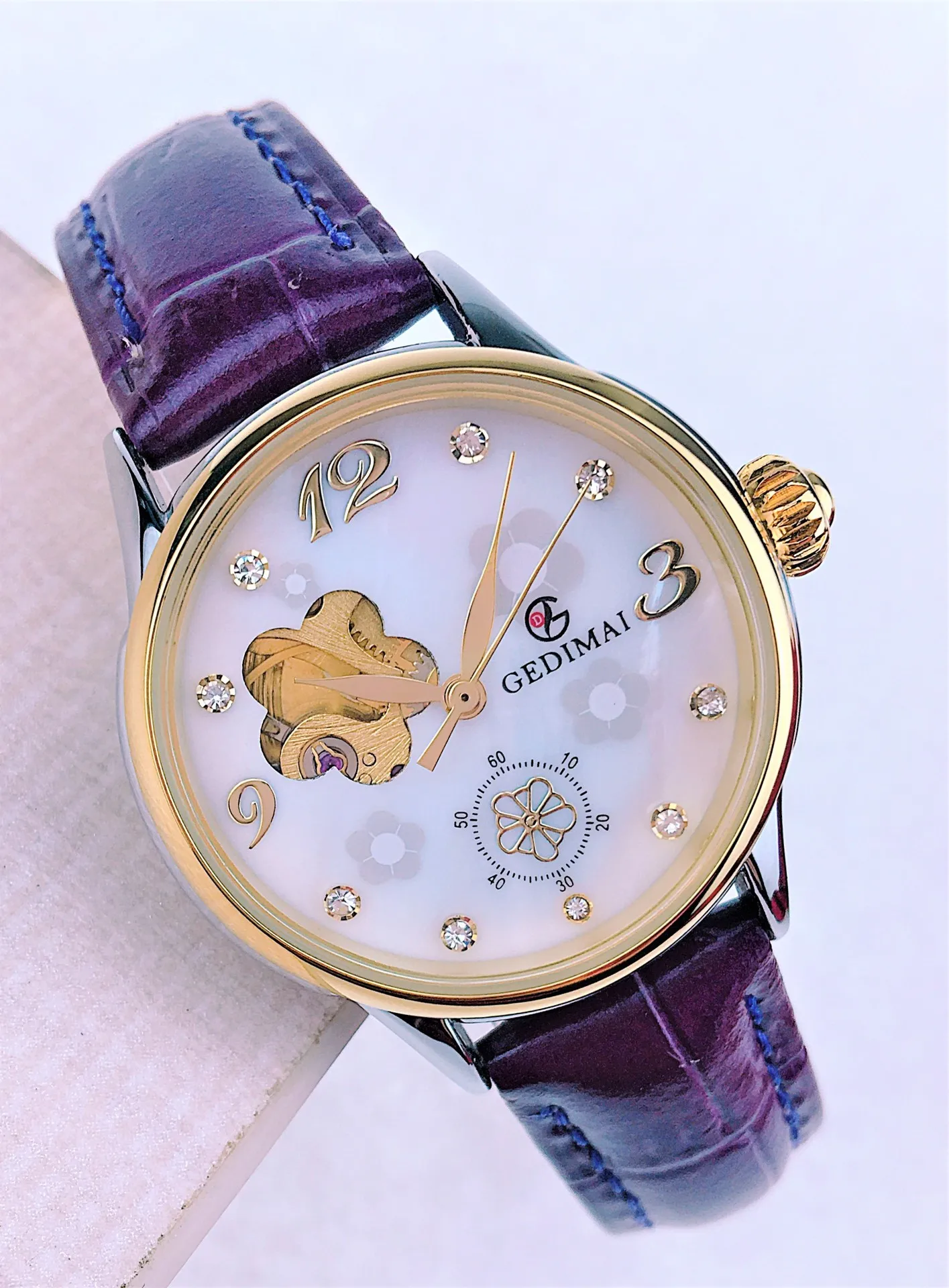 Часы женские Автоматические водонепроницаемые Топ брендовые механические часы кожаные золотые часы Элегантные женские часы Relogio Feminino