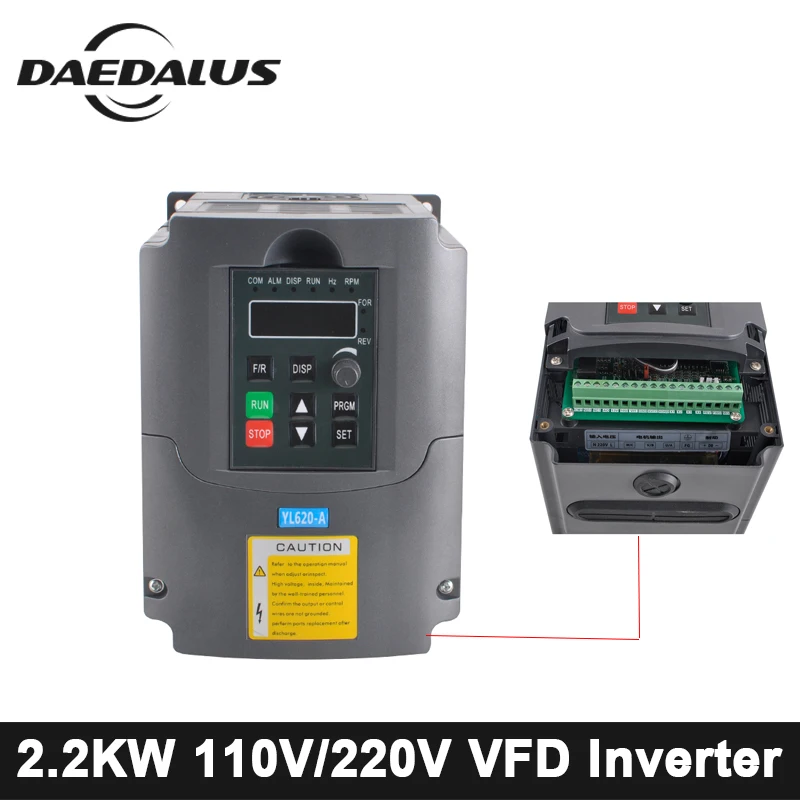 

CNC 2.2KW VFD Variable Frequency Driver Inverter 110V/220V Frequency Converter AC/DC Spindle Inverter Tool For Engraver Machine