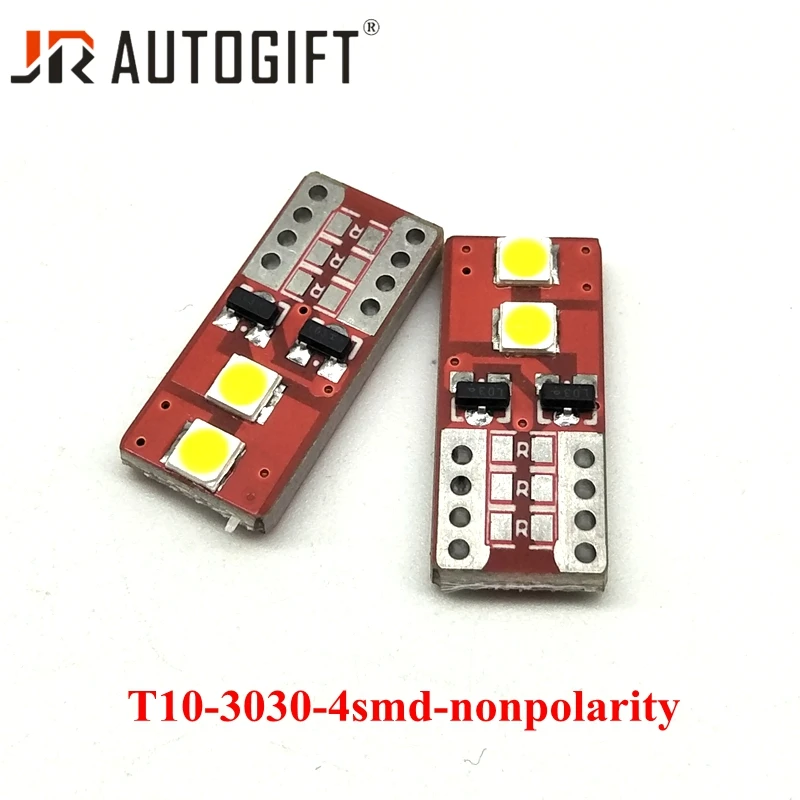 100 шт./лот W5W 194 T10 авто светодиодный лампы 4 3030 SMD Габаритные огни сбоку неполярный настольные лампы 12 V-24 V