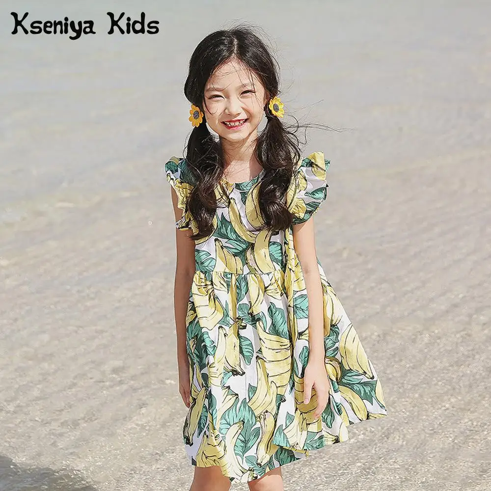 

Kseniya Kids Knee-length Bohemian A-line Cartoon O-neck Girls Dress Girls Summer Dresses